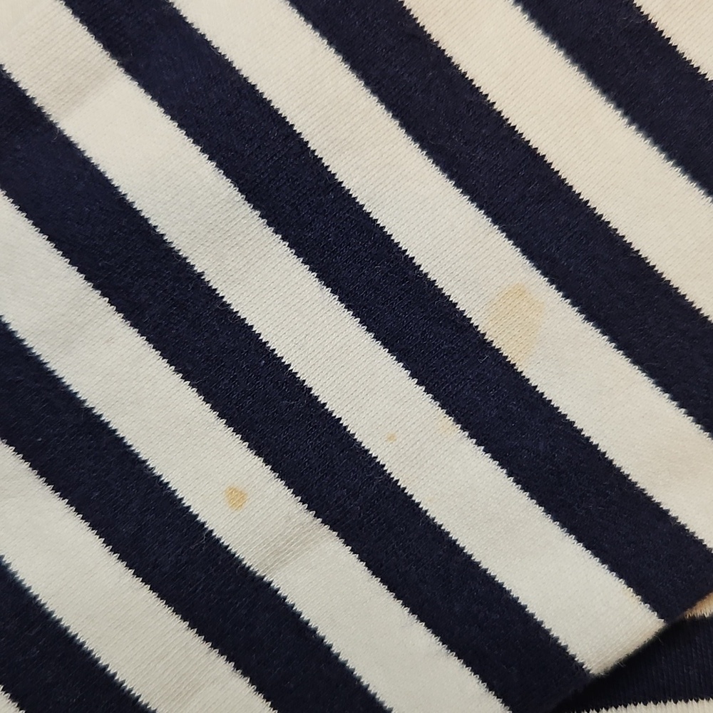 H&M Boat Neck Shirt Navy & White Stripe 3/4 Sleeve XS 100% Cotton - Picture 4 of 7